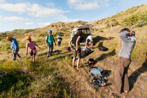 Preview: Hikers Putting On Safety Equipment