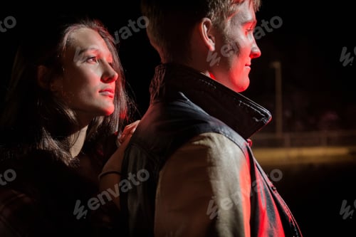 Preview: Close Up Of Couple Outdoors At Night