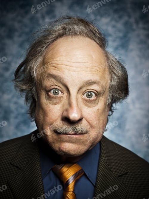 Preview: Studio Portrait Of Surprised Senior Man