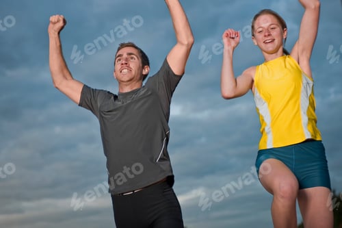 Preview: 2 Athletes Celebrating