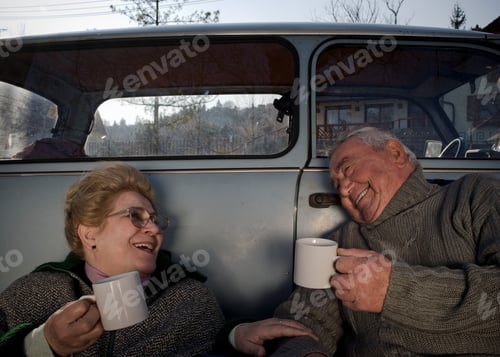 Preview: Senior Couple Leaning On Car In Country