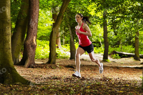 Preview: Woman Running In Forest
