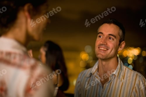 Preview: Couple Talking Outdoors At Night