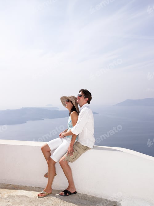 Preview: Couple Leaning On A Low Wall, Sea View