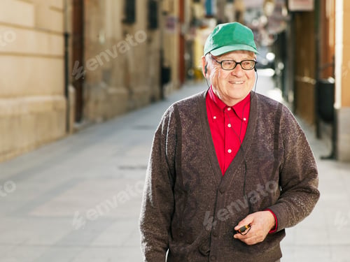 Preview: Senior Adult Man Standing In Street