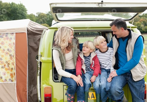 Preview: Family At Back Of Camper Van