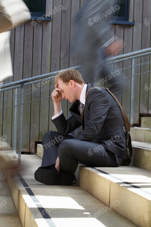 Preview: Time Lapse View Of Depressed Businessman