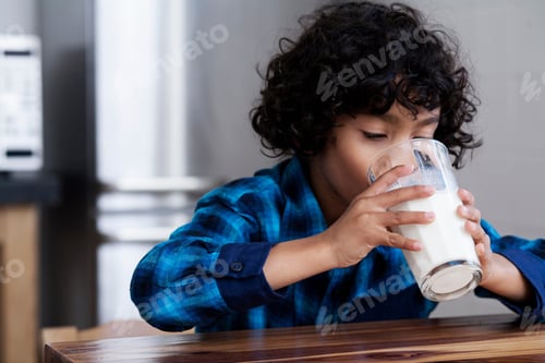 Preview: Boy Drinking Glass Of Milk