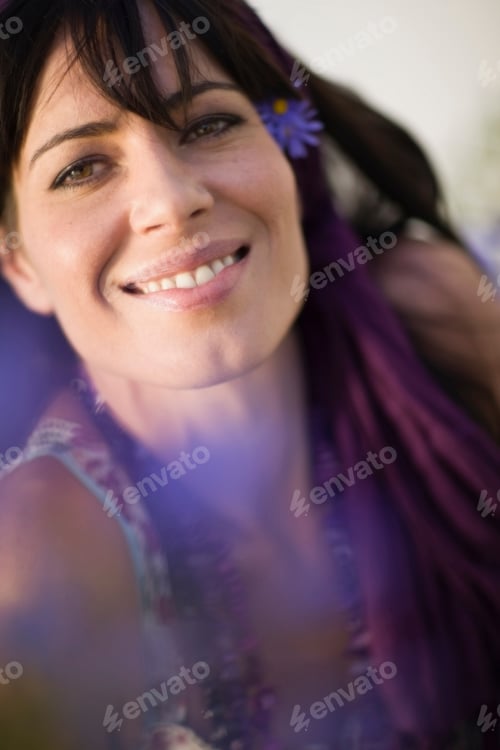 Preview: Portrait Of Hippie-Woman Flower Power
