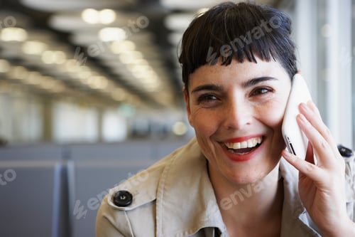 Preview: Woman At Airport Phoning