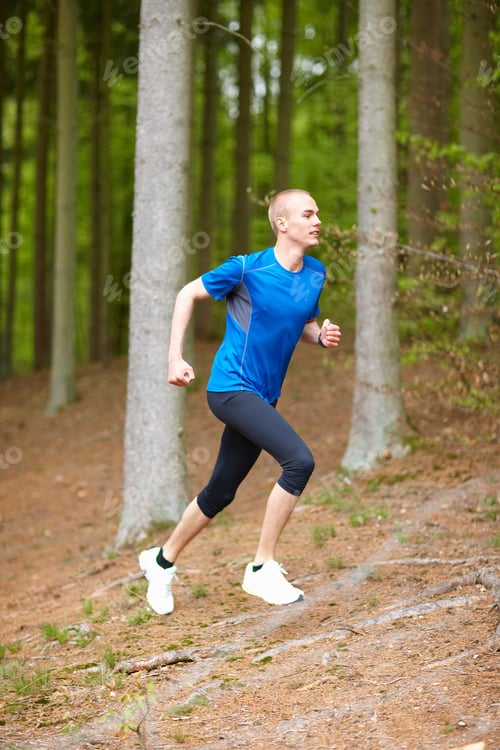 Preview: Man Running In Forest