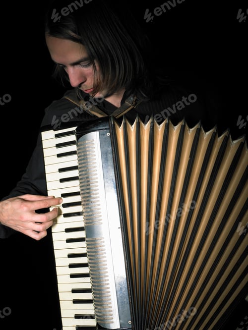 Preview: Accordion Player In Studio.
