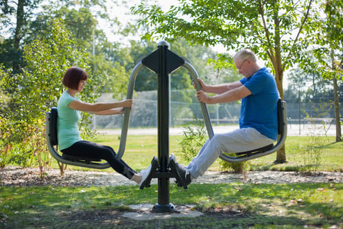 Preview: Older Couple Using Exercise Equipment