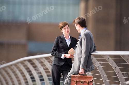 Preview: Business People Talking Outdoors