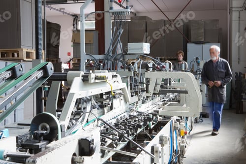 Preview: Factory Workers Machine In Cardboard Factory