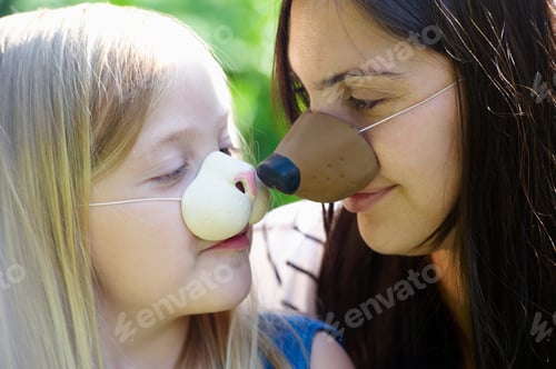 Preview: Mother And Daughter Wearing Masks