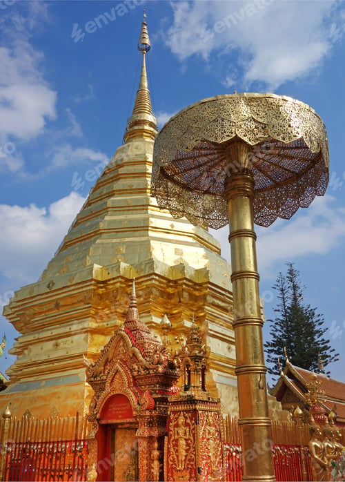 Preview: Wat Phra That Doi Suthep Temple, Golden Chedi, Chiang Mai, Northern Thailand, Asia