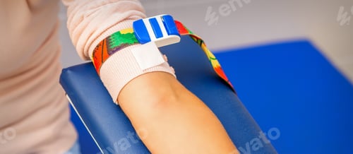 Preview: Medical Tourniquet On The Hand Of Female Patient In The Hospital