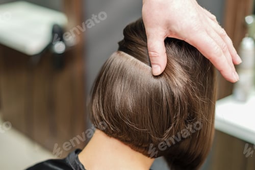 Preview: Professional Hairdresser Is Begining To Do Hairdo For Girl In Beaury Salon, Concept Barber Salon