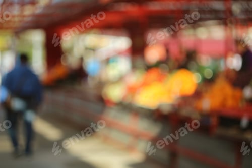 Preview: Blurred Grocery Market Stand