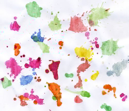 Preview: Colorful Watercolor Splatters on White Background Texture