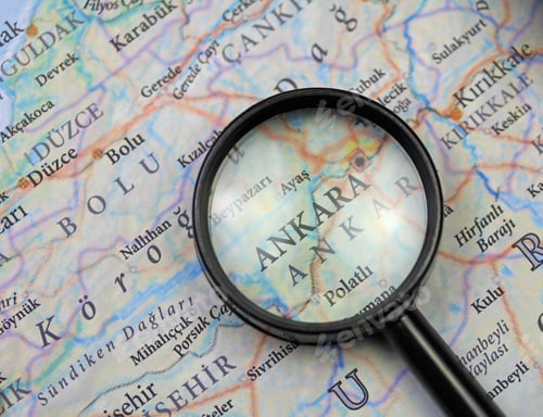 Preview: Ankara Turkey Map With Magnifier Close Up