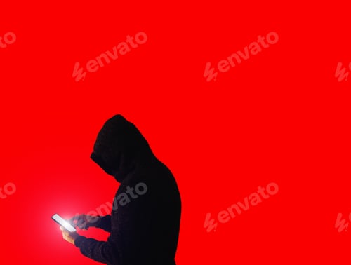 Preview: Man In Hoodie Is Hacking Personal Data. Information Security. Protection Of Information Concept