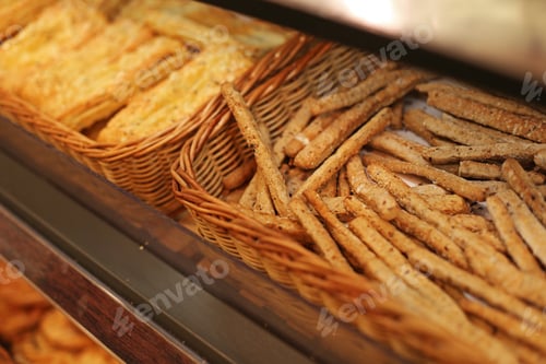 Preview: Bread Sticks Close Up In A Tray
