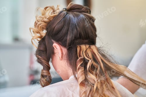 Preview: Blonde and Brown Curly Hair Styling Indoors