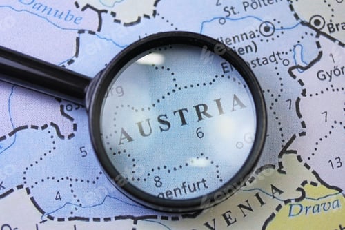Preview: Austria Map Close Up With Magnifier