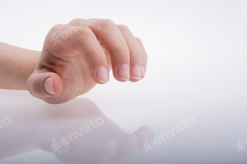 Preview: Hand Holding On A White Background