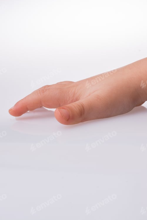 Preview: Hand Open For A Gesture Isolated On White Background