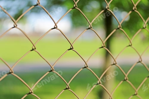 Preview: Grid Fence Close Up On Natural Background