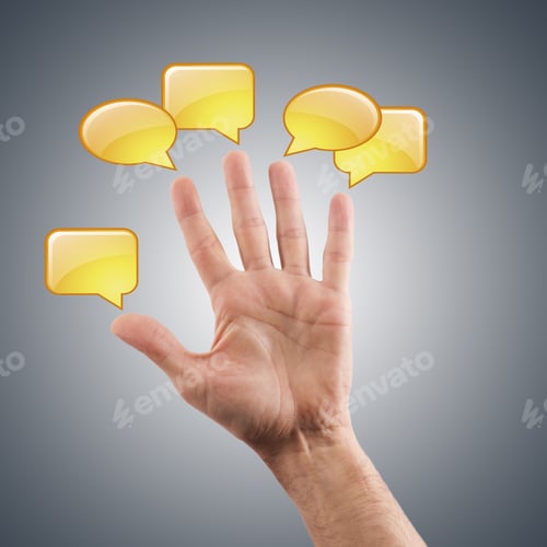 Preview: Man'S Hand With Dialogue, Chatting And Social Networking