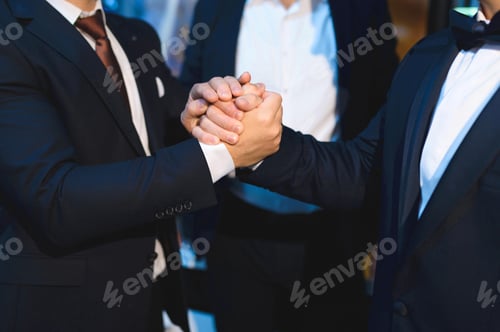 Preview: Groom And Groomsman Shaking Hands