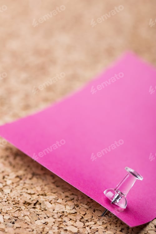 Preview: Photo Of Pink Note Posted To A Cork Board