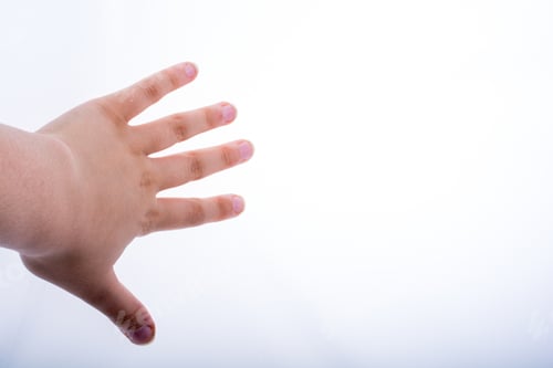 Preview: Hand Open For A Gesture Isolated On White Background