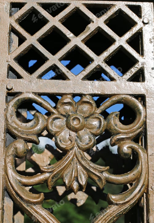 Preview: Forged Metal Floral Decoration Close Up