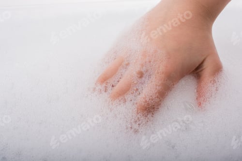 Preview: Hand Washing And Soap Foam On A Foamy Background