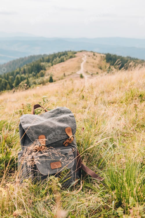 Preview: Hiking Backpack On The Top Of The Mountain