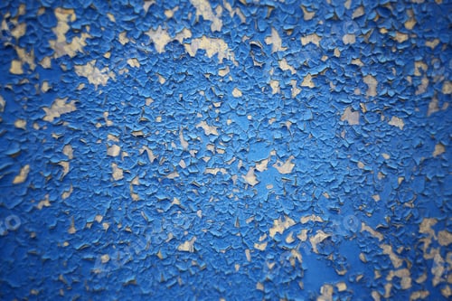Preview: Cracked Blue Paint On The Metal Wall Background