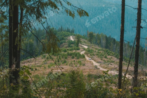 Preview: Off Road Car Travel By Mountains Peak Autumn Season