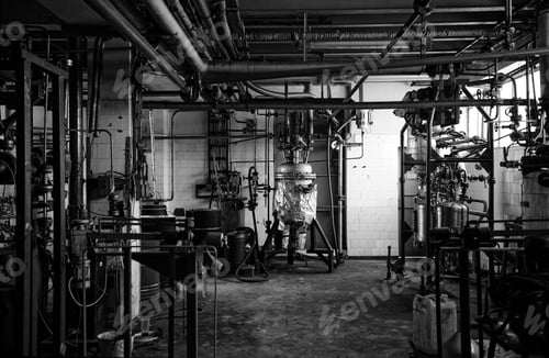 Preview: Lots Of Pipes At A Chemical Facility In Black And White