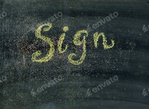 Preview: Sign Word On A Blackboard