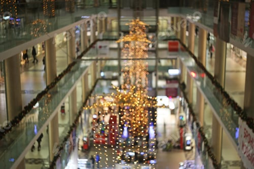 Preview: Blurred Christmas Festive Mall Interior