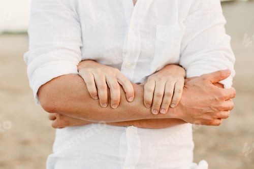 Preview: Couple Walking Through The Countryside Holding Each Other'S Hands.