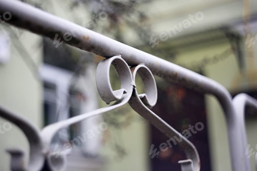 Preview: Painted Iron Fence Close Up