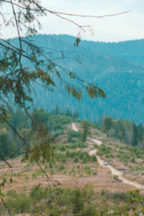 Preview: Off Road Car Travel By Mountains Peak Autumn Season