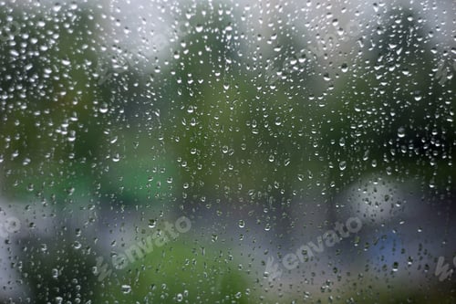 Preview: Water Drops On The Glass Close Up