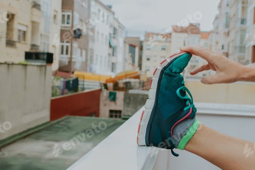 Preview: Athlete Or Athlete Stretching Or Training Outdoors